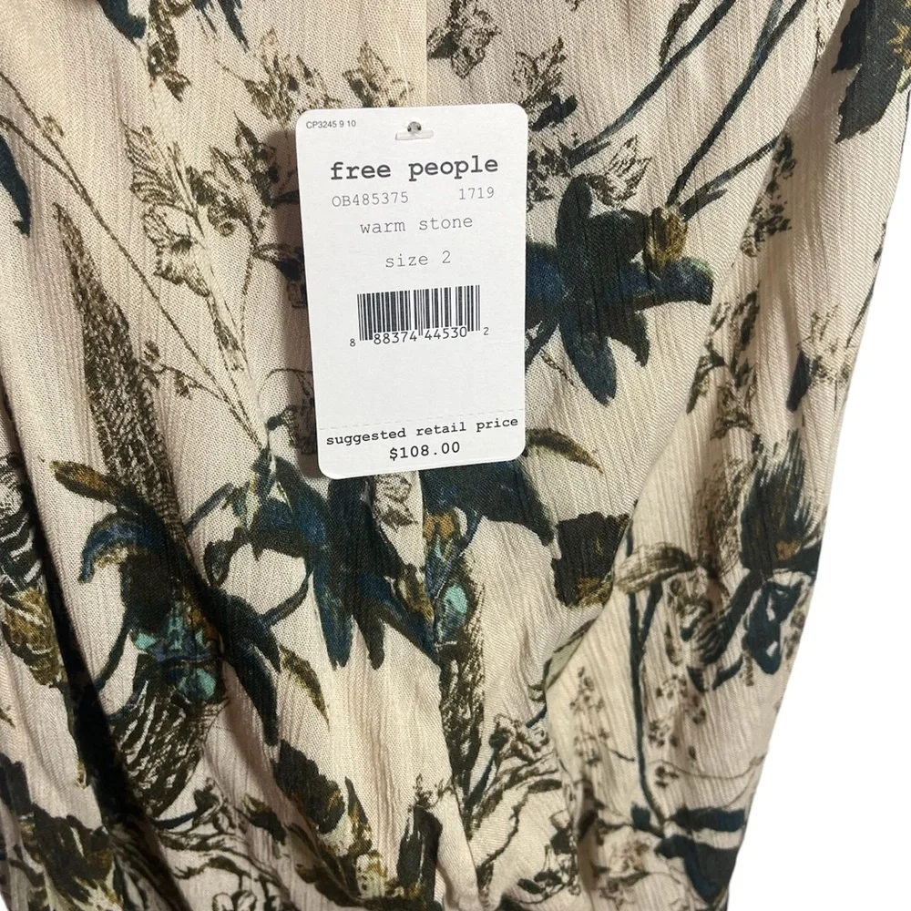 Free People Twisted Halter Floral Print Jumpsuit Size 2